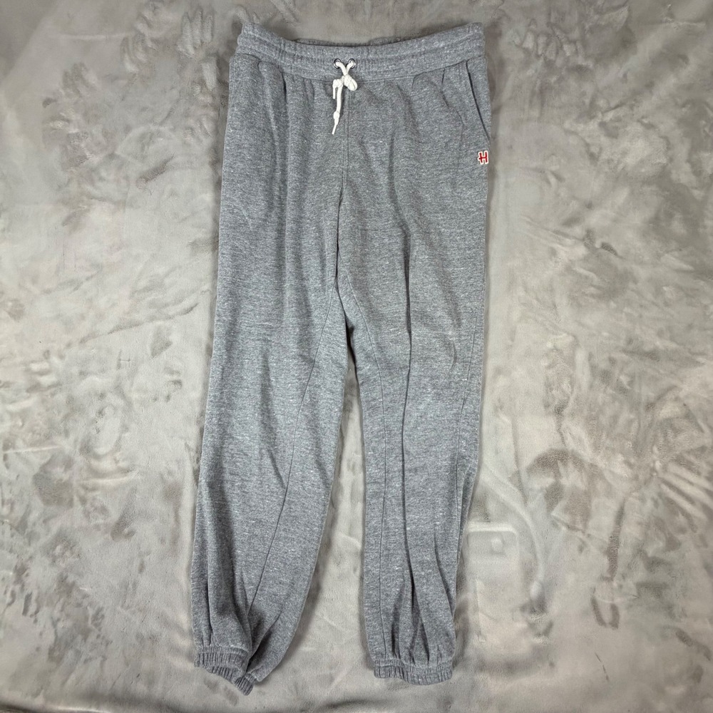 Homage Mens Heather Gray Fleece Jogger Sweatpants Small H Logo Drawstring